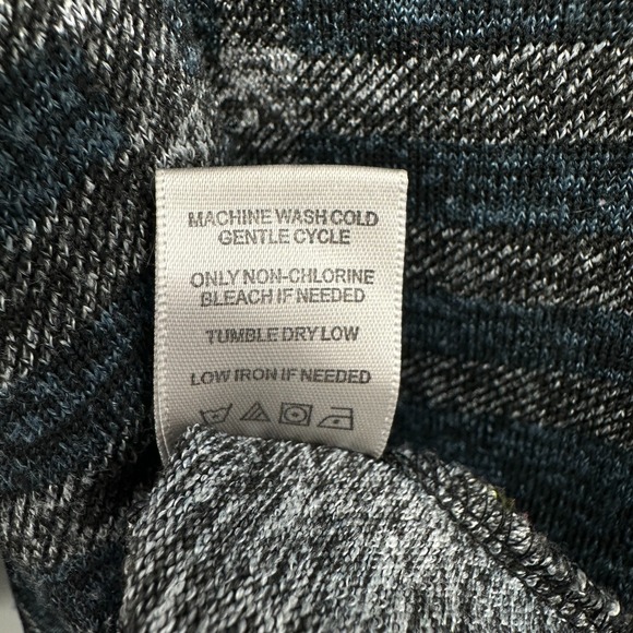 John Mark Sweater Top Shirt Size XL Stretch Knit Cowl Neck 3/4 Sleeve Plaid Boho - Picture 11 of 12